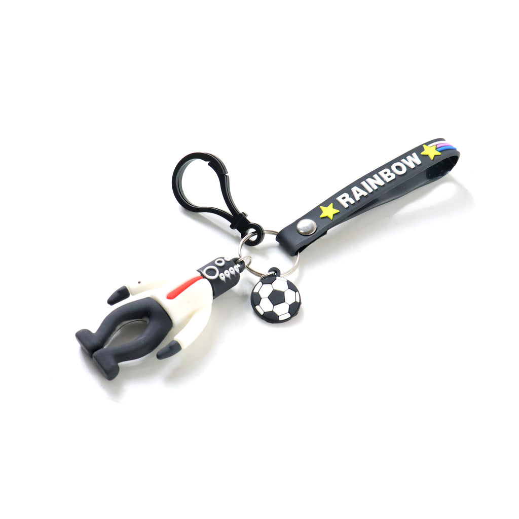 Rainbow Strap Cartoon Football Boy Keychain (1 Pc)