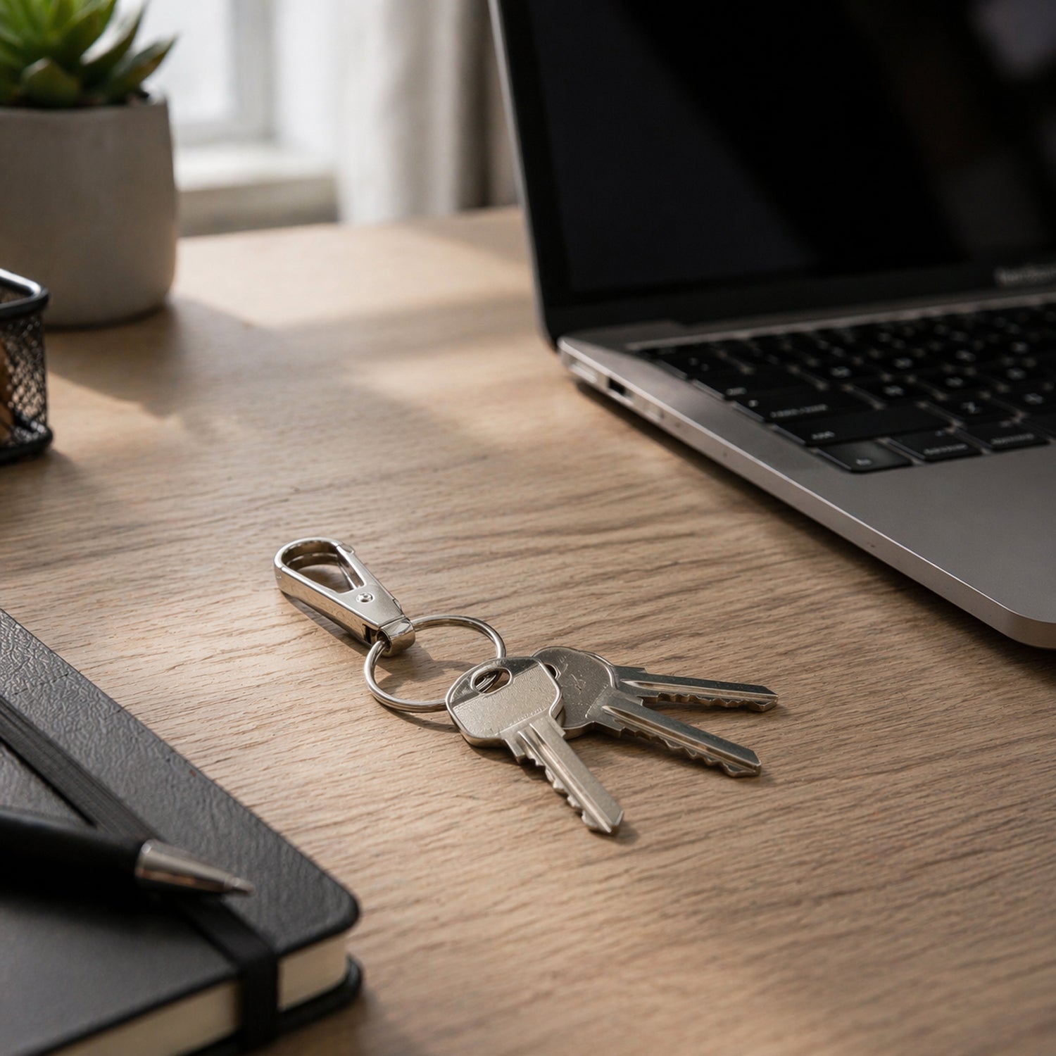 Heavy Duty Metal Keychain Clip With Key Ring Key Clasp (1 Pc)
