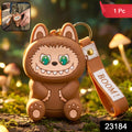 Cute Cartoon Character Mini Silicone Pouch Keychain With Strap (1 Pc)