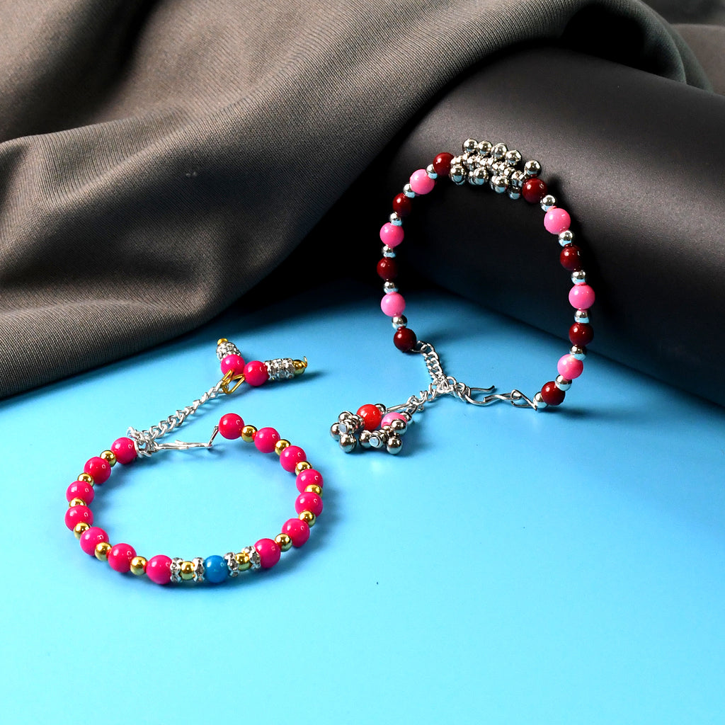 Traditional And Trendy Beaded Bracelet With Adjustable Chain (1 Pc)