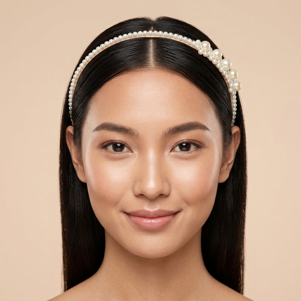 Pearl Beaded Designer Hairband For Women Stylish Headband (1 Pc)