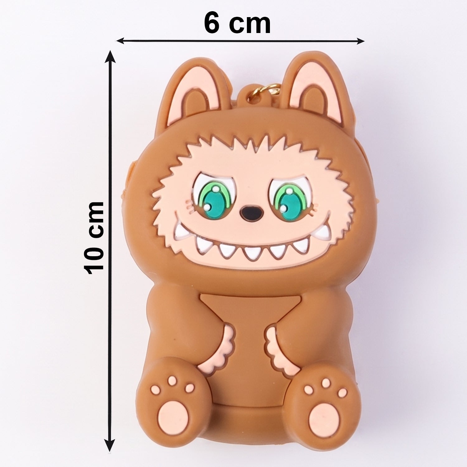 Cute Cartoon Character Mini Silicone Pouch Keychain With Strap (1 Pc)