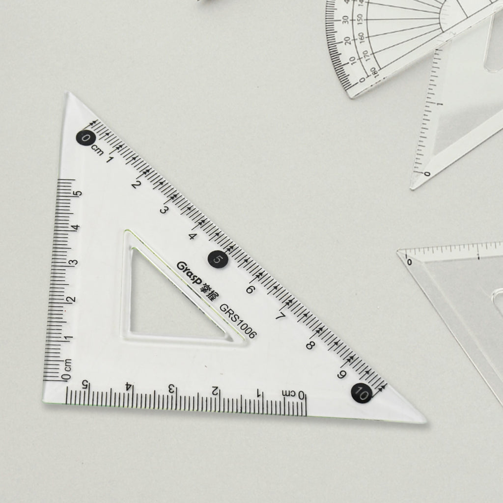 4-piece Geometry Set Triangle Ruler Protractor Straight Ruler