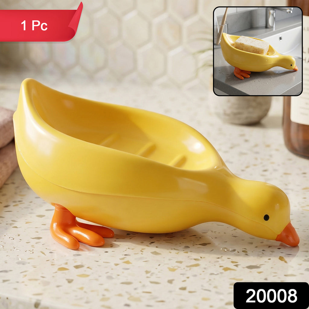 Cute Duck Shape Plastic Soap Holder Box For Bathroom Kids Soap Dish Tray (1 Pc)