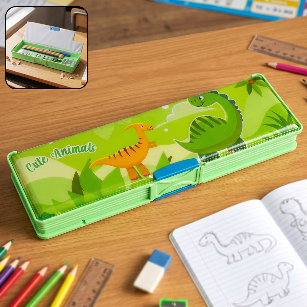 Cute Animal-themed Kids Pencil Compass With Secure Lid (1 Pc)