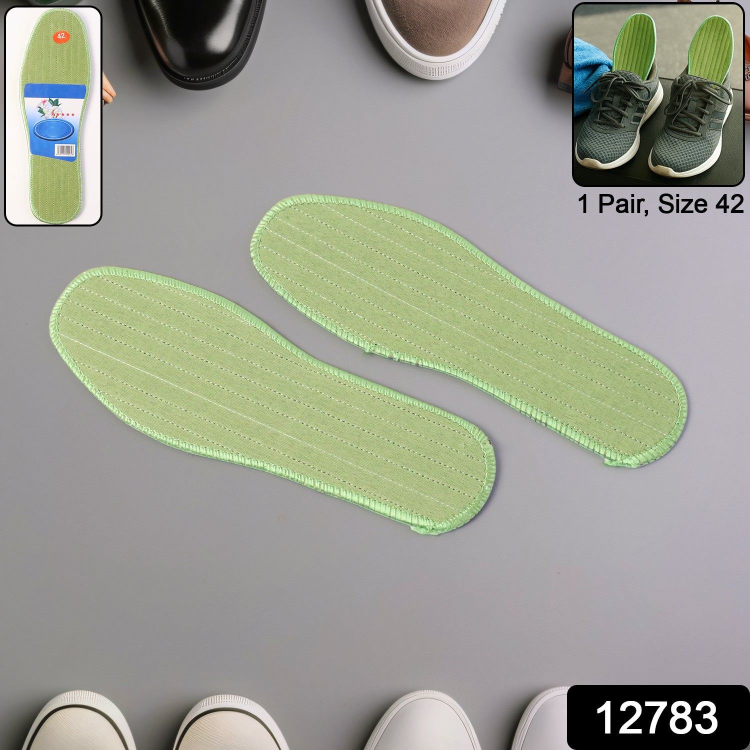Premium Comfort Shoe Insoles For Daily Foot Support Size 42 (1 Pair  Mix Design)
