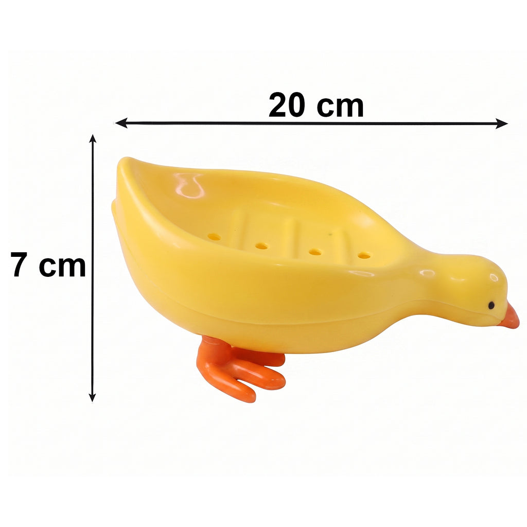 Cute Duck Shape Plastic Soap Holder Box For Bathroom Kids Soap Dish Tray (1 Pc)