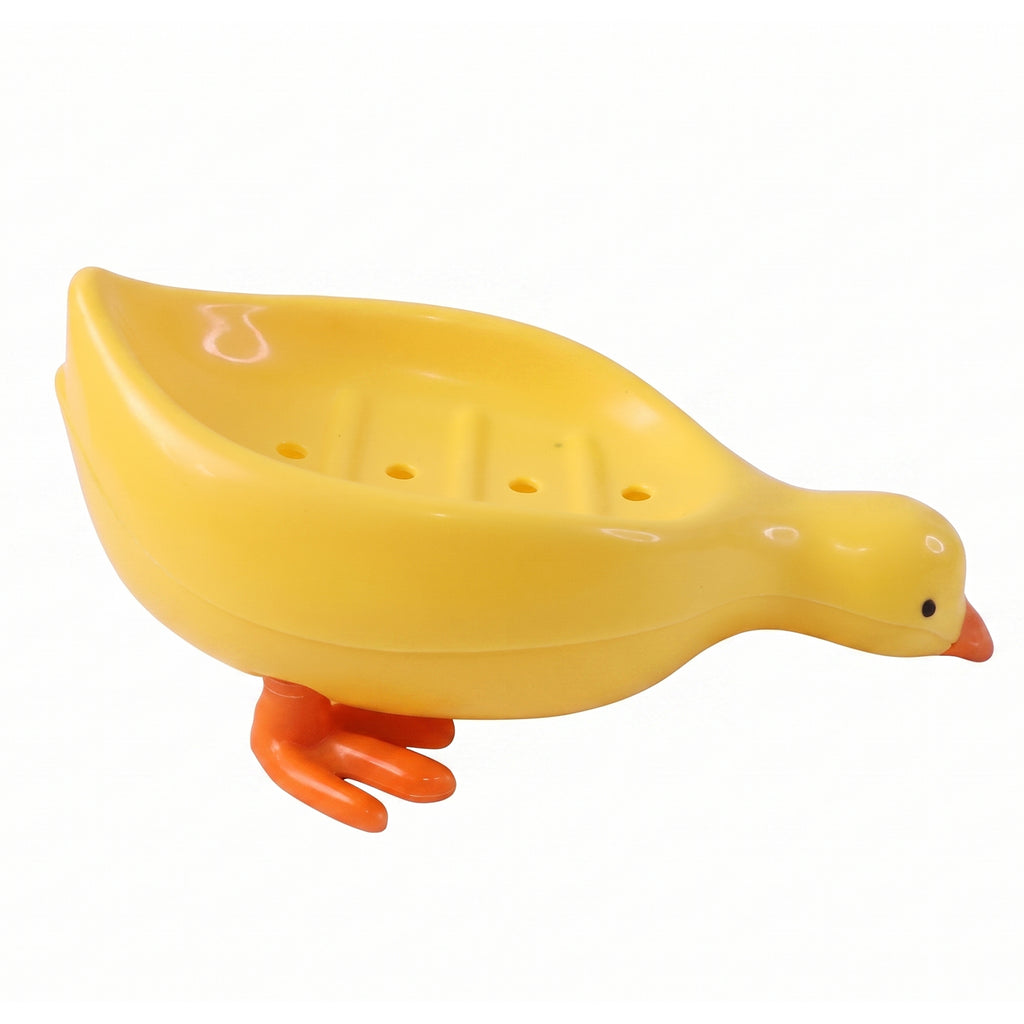 Cute Duck Shape Plastic Soap Holder Box For Bathroom Kids Soap Dish Tray (1 Pc)