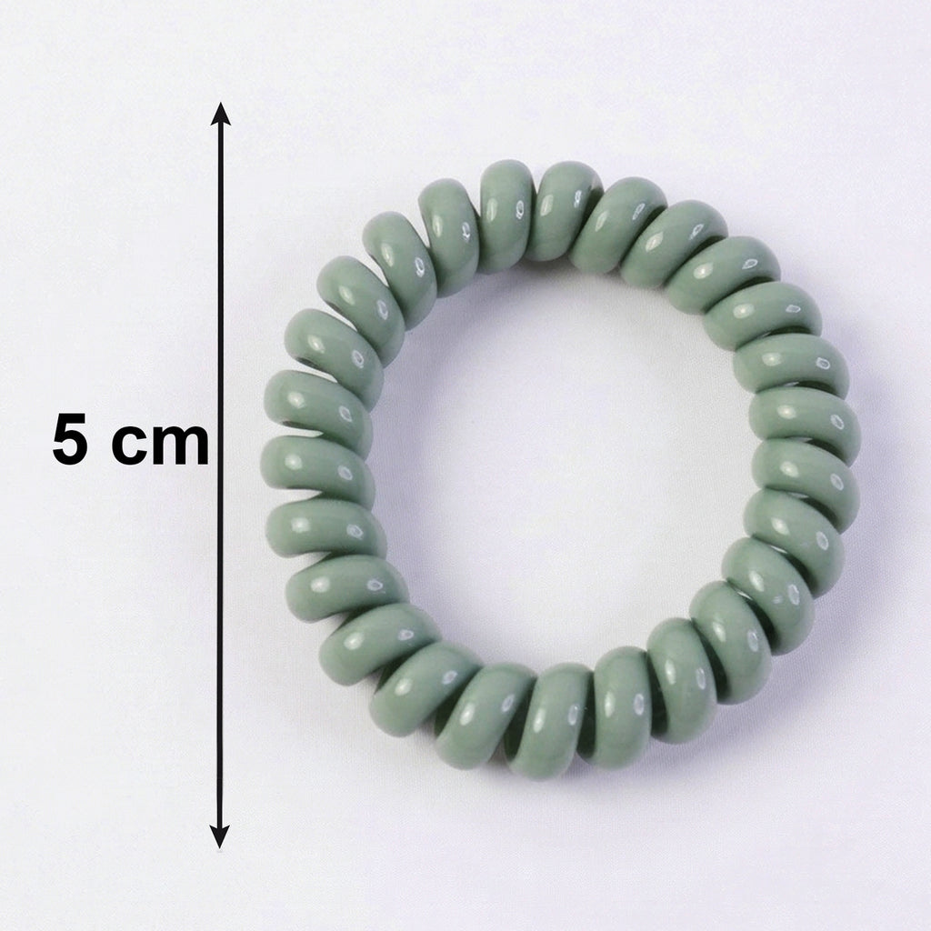 Soft Stretchable Telephone Wire Style Hair Bands Set (1 Pc)