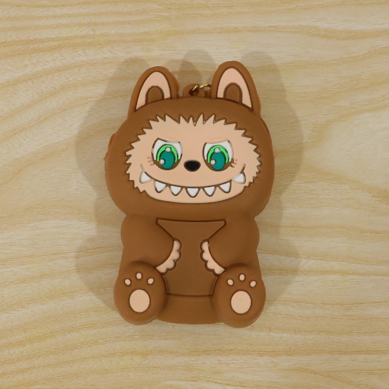 Cute Cartoon Character Mini Silicone Pouch Keychain With Strap (1 Pc)