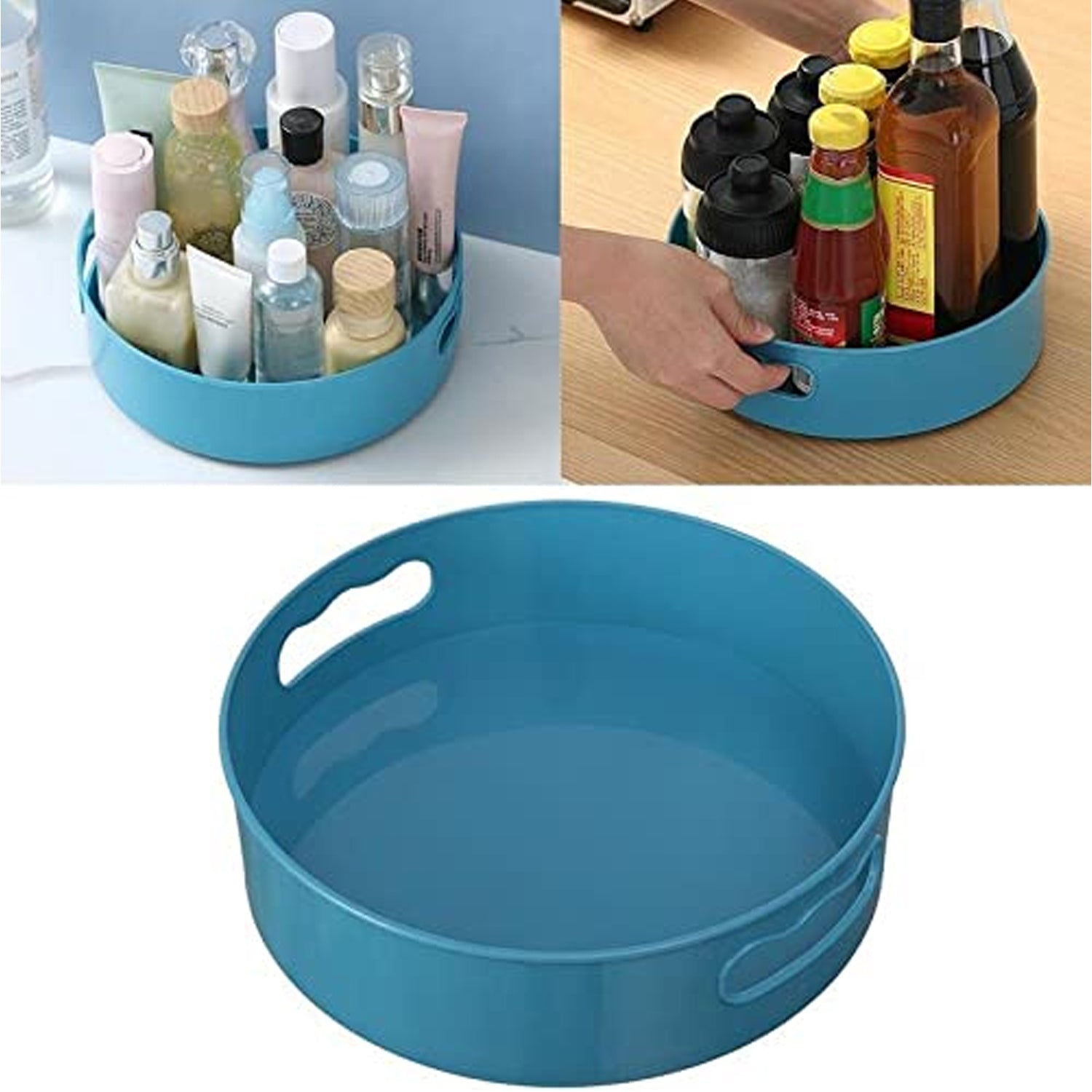 2939 360 Degree Rotating Kitchen Organizer Trolley For Storage  Revolving Tray  Turntable Dining Table Organizer