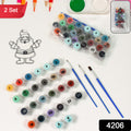 Paint By Number Kits 2 Set 24 Number Color 6 Paint Brushes (2 Set)